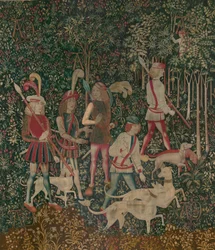 Die Jäger betreten den Wald, ca. 1500